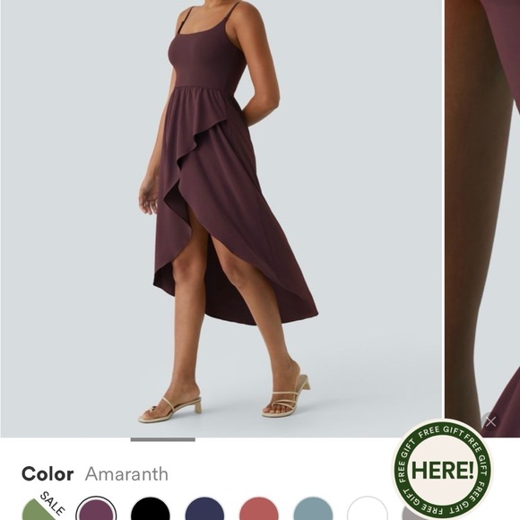 HALARA Amaranth Sleeveless Women's Dress - High Low - Small - burgundy - Picture 2 of 10